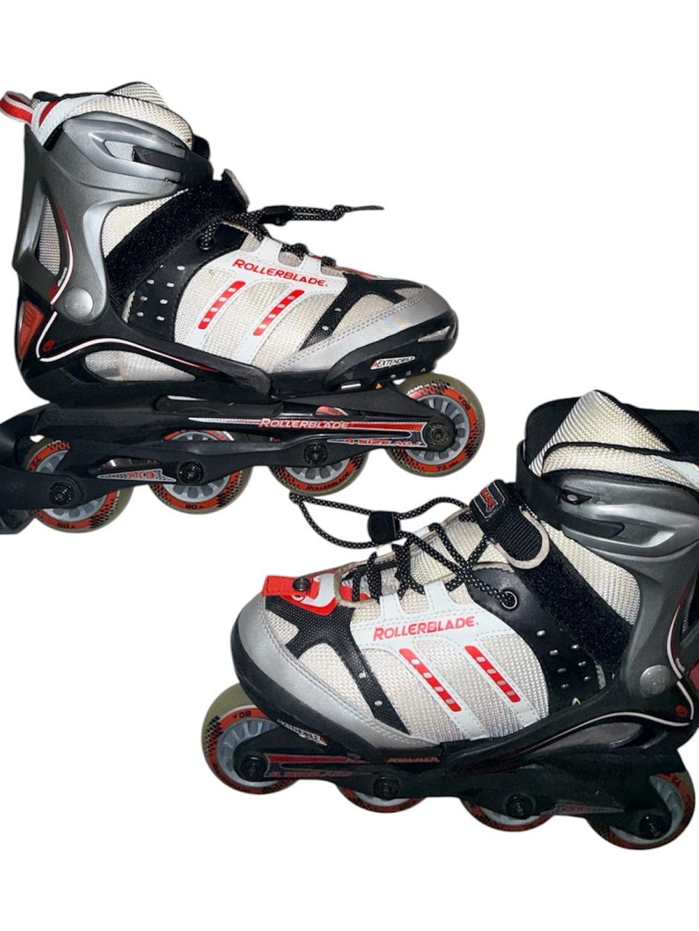 Rollerblade youth Inline Skates in Black & White and red Size-4-7 adjustable